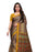 Brown, Yellow, Multi Color Shimmer Printed Work Saree only in Bigswipe