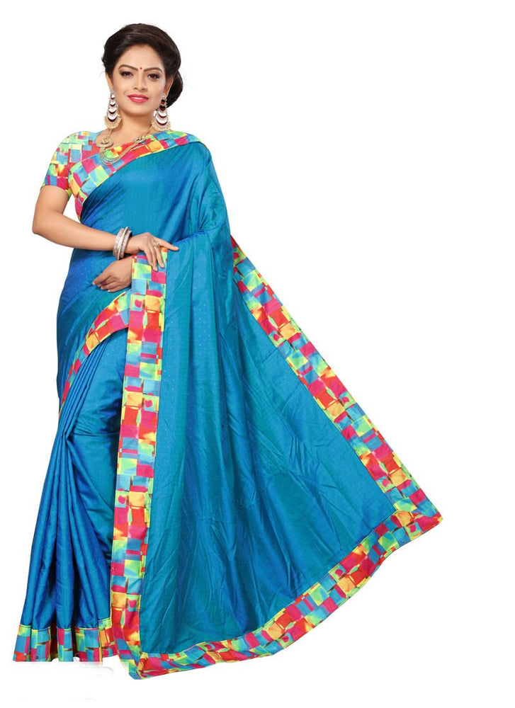 Blue Color Poly Silk Saree only in Bigswipe