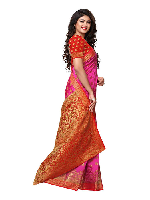 Pink Color Poly Silk Saree only in Bigswipe