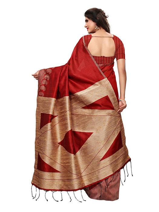 Maroon Color Tussar Silk (Art Silk) Saree only in Bigswipe