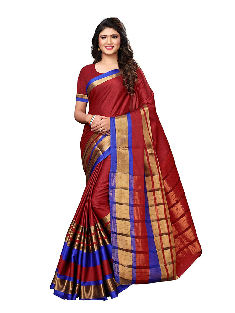 Maroon Color Poly Silk Saree only in Bigswipe