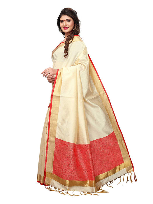 Beige Color Tussar Silk (Art Silk) Saree only in Bigswipe