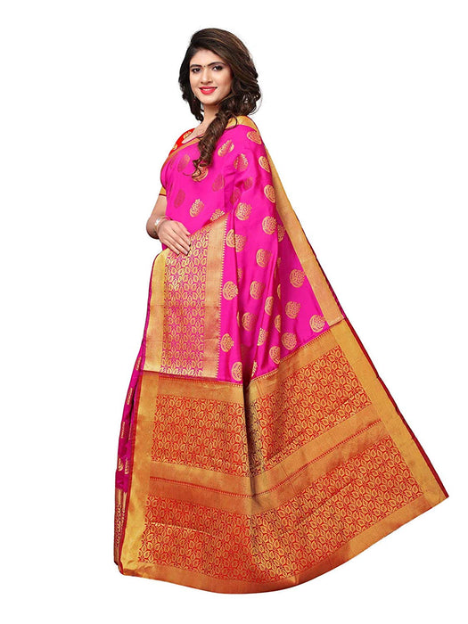 Pink Color Poly Silk Saree only in Bigswipe