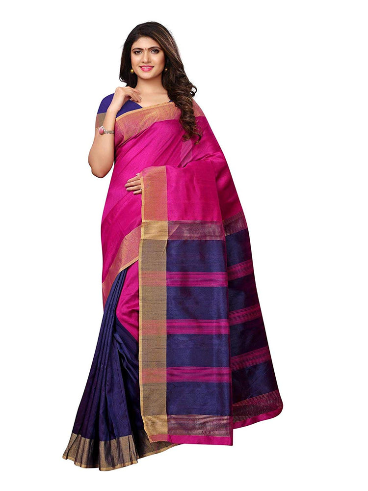 Pink, Purple Color Bhagalpuri Silk Saree only in Bigswipe