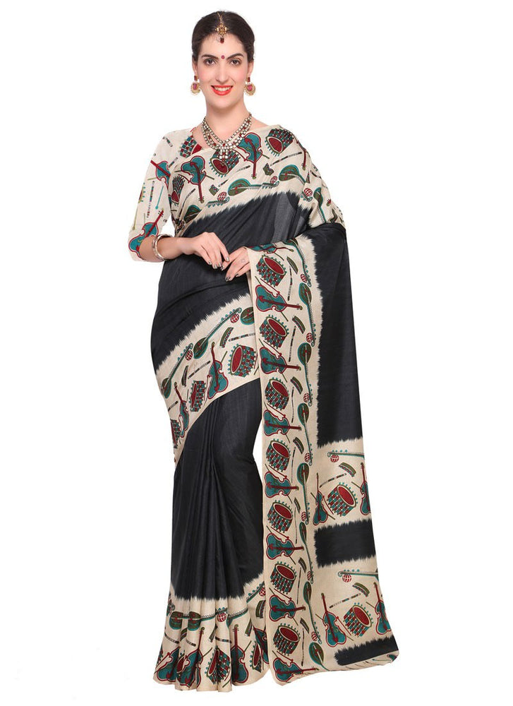 Black, Beige Color Art Silk Saree only in Bigswipe