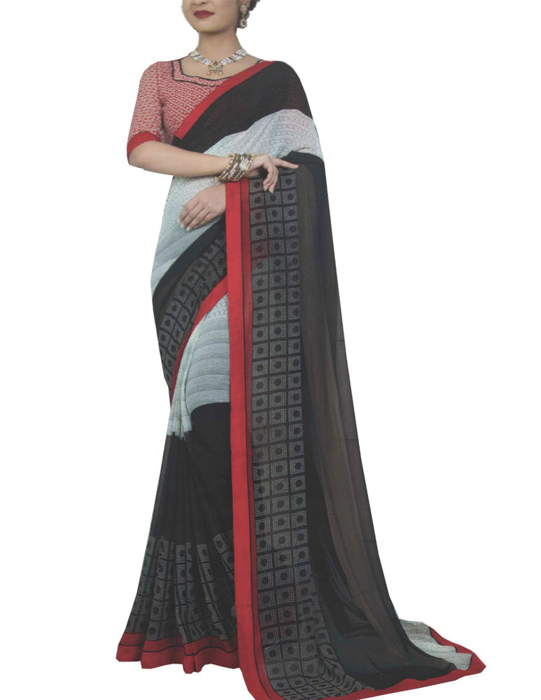 Chiffon Digital Color Printed Saree-Multi Color only in Bigswipe