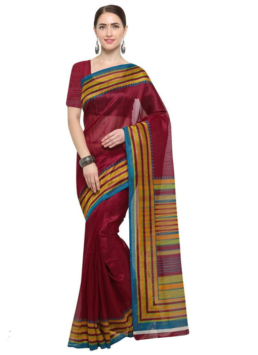 Maroon, Yellow Color Art Silk Saree only in Bigswipe