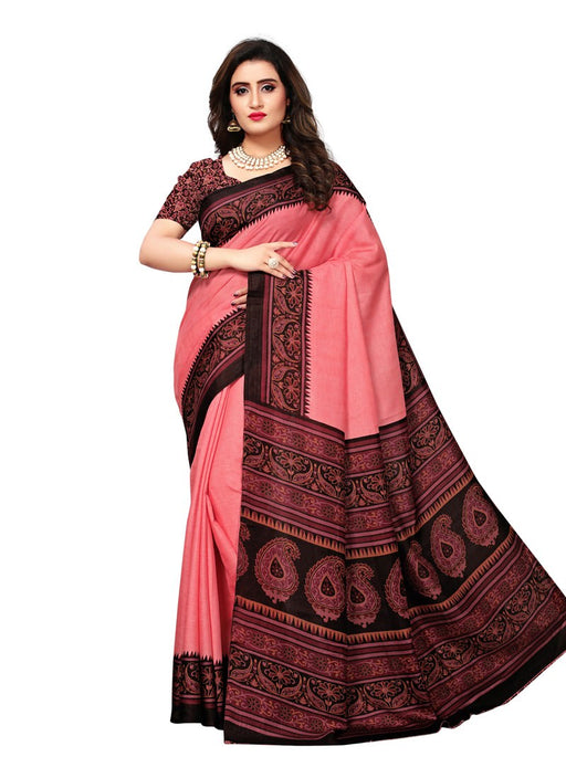 Pink Color  Poly Silk Saree only in Bigswipe