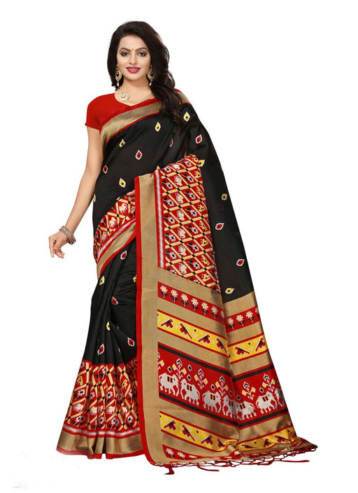 Black, Multi Color  Poly Silk Saree only in Bigswipe