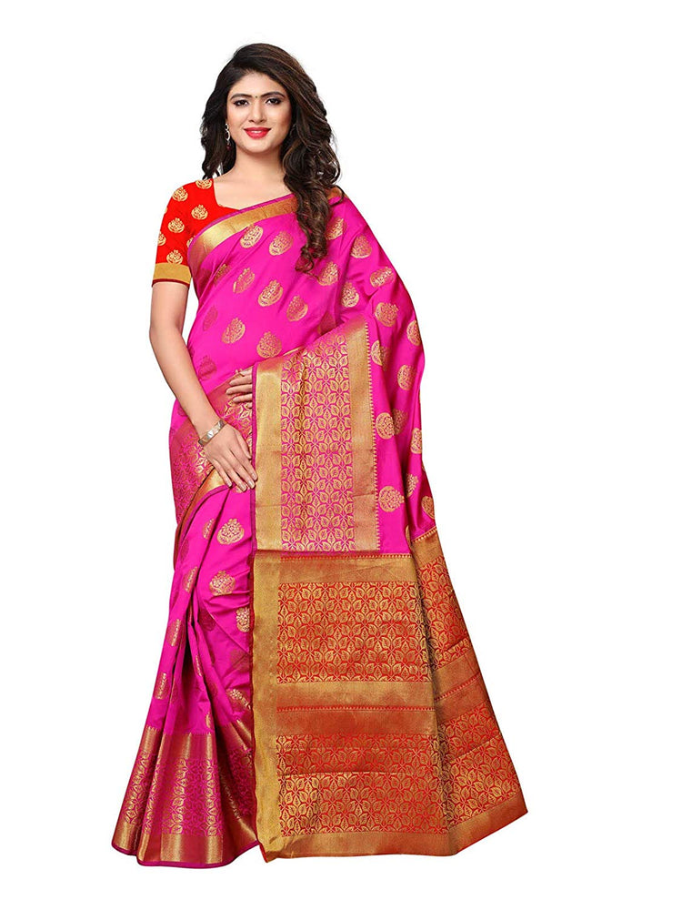 Pink Color Poly Silk Saree only in Bigswipe