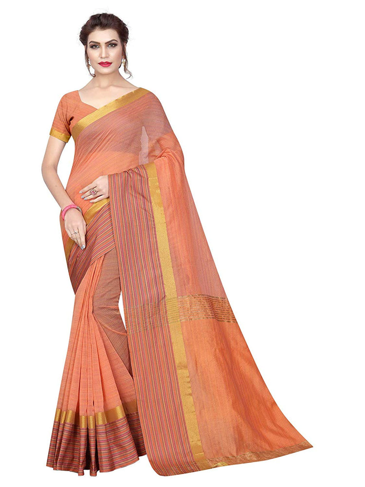 Orange Color Poly Silk Saree only in Bigswipe