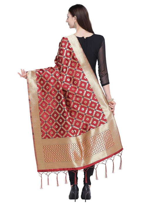 Maroon Color Poly Silk Dupatta only in Bigswipe