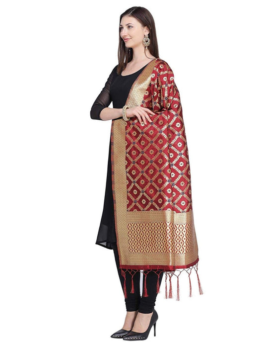 Maroon Color Poly Silk Dupatta only in Bigswipe