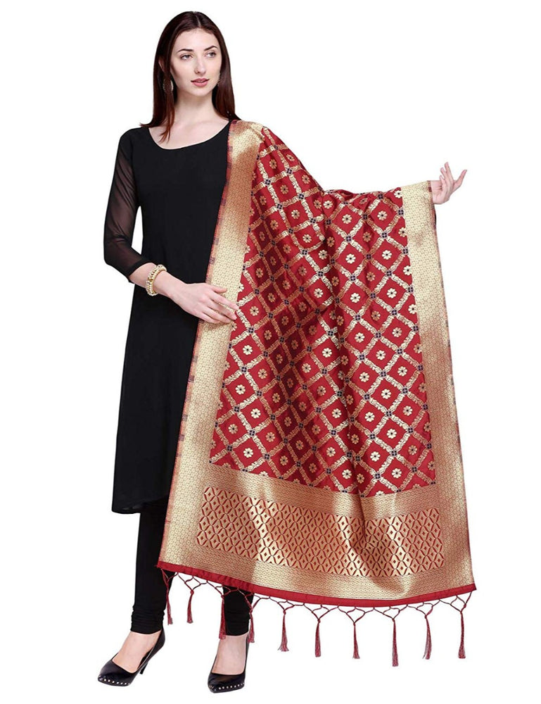 Maroon Color Poly Silk Dupatta only in Bigswipe