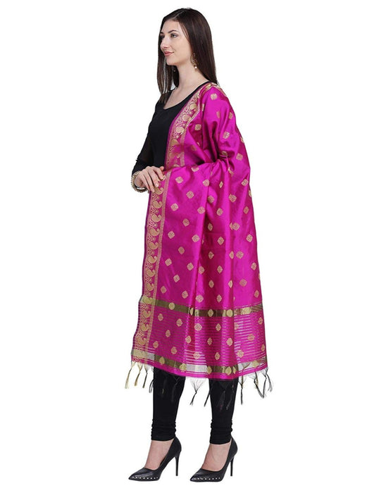 Pink Color Poly Silk Dupatta only in Bigswipe