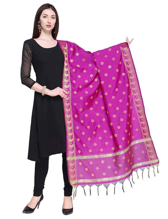 Pink Color Poly Silk Dupatta only in Bigswipe