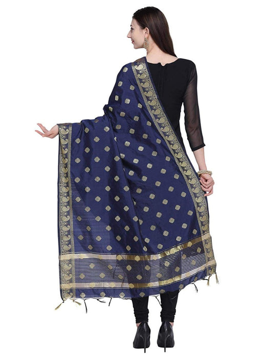 Navy Blue Color Poly Silk Dupatta only in Bigswipe