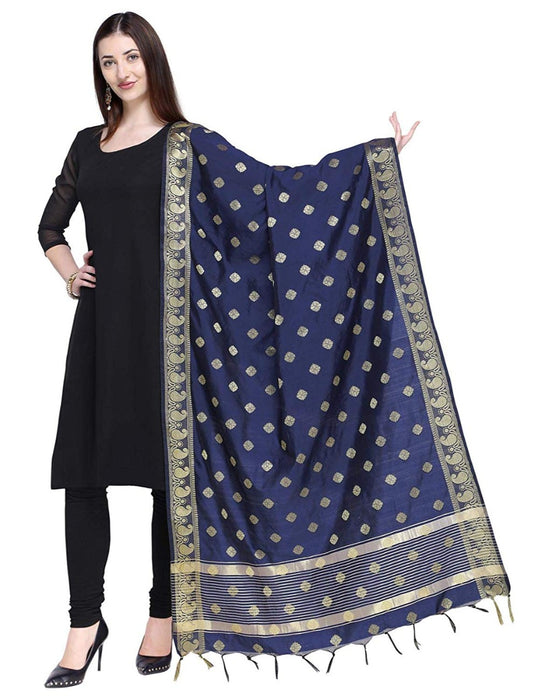 Navy Blue Color Poly Silk Dupatta only in Bigswipe