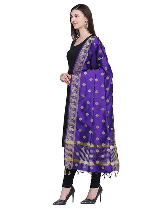 Purple Color Poly Silk Dupatta