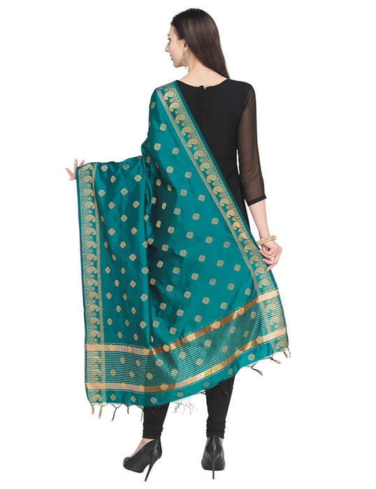 Turquoise Color Poly Silk Dupatta