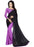 Black And Violet Color Printed Georgette Saree With Blouse only in Bigswipe