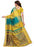 Yellow And Green Color Printed Cotton Silk Saree With Blouse