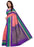 Peach And Purple Color Printed Bhagalpuri Silk Saree With Blouse only in Bigswipe