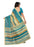 turquoise Color Printed Bhagalpuri Silk Saree With Blouse