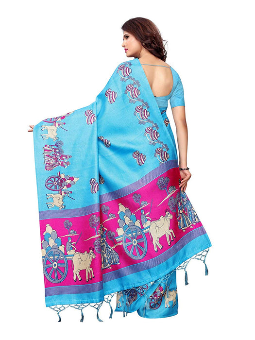 Blue, Pink Color Art Silk Saree only in Bigswipe