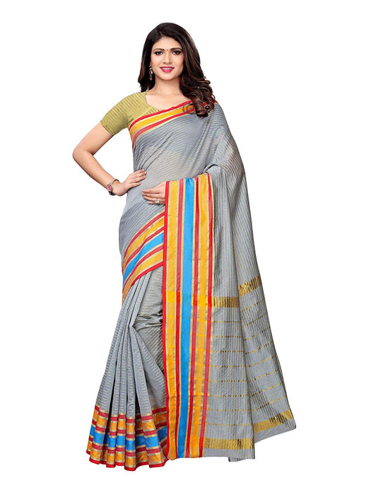 Grey Color Poly Silk Saree only in Bigswipe