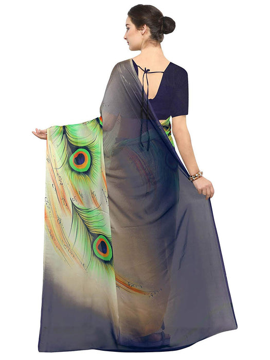 Multi Color Chiffon Georgette Saree only in Bigswipe