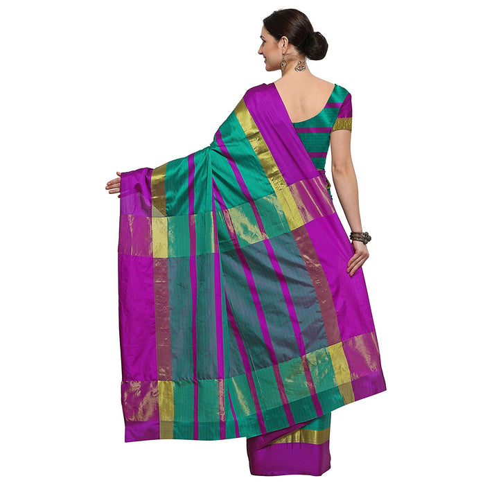 Green, Pink Color Poly Silk Saree only in Bigswipe