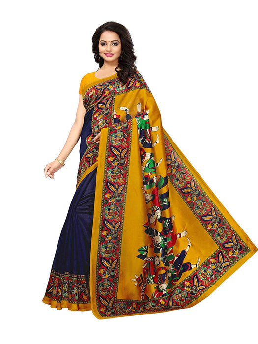 Navy Blue Color Poly Silk Saree only in Bigswipe