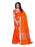 Orange Color Poly Linen Saree only in Bigswipe