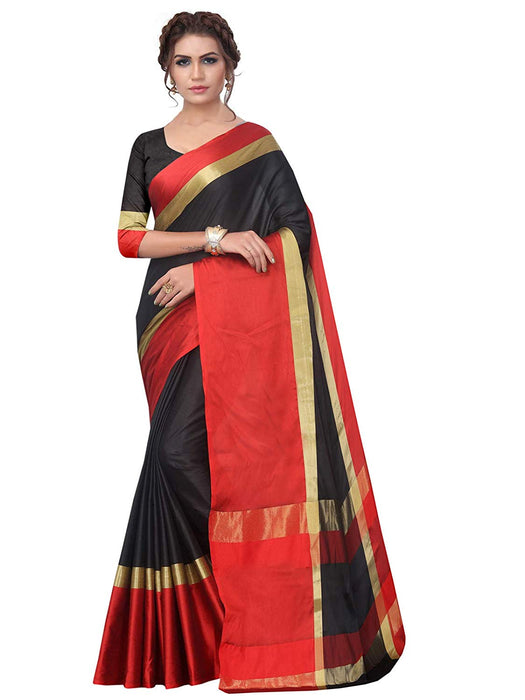 Black, Red Color Poly Silk Saree only in Bigswipe