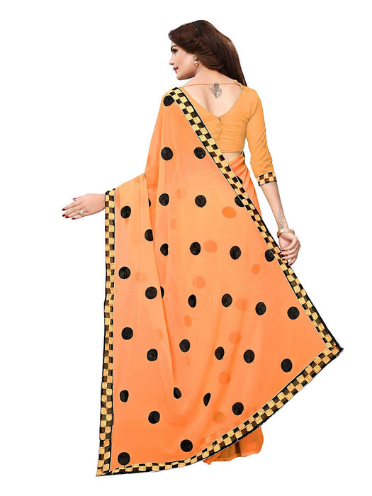 Orange (Yellowish Orange) Color Georgette Saree only in Bigswipe