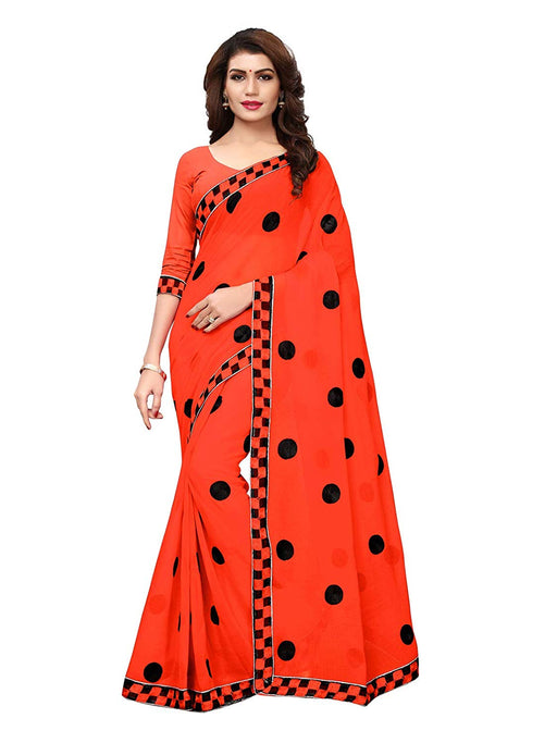 Orange Color Georgette Saree only in Bigswipe