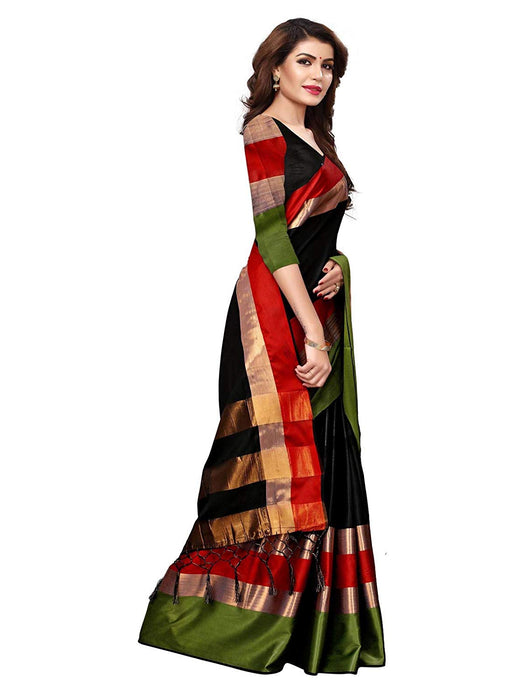 Black, Red, Green Color Poly Silk Saree only in Bigswipe