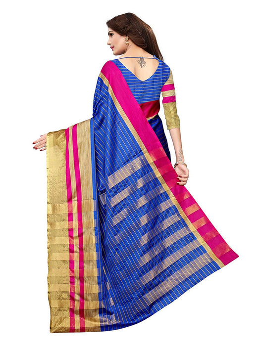 Blue, Golden, Pink Color Poly Silk Saree only in Bigswipe