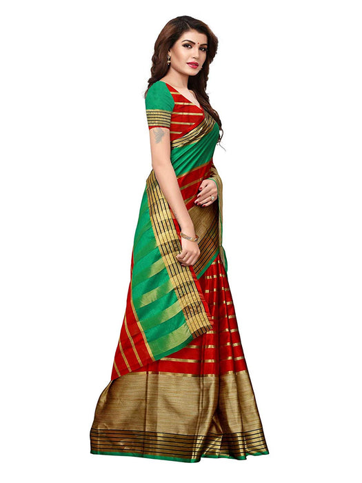 Green, Maroon Color Poly Silk Saree only in Bigswipe