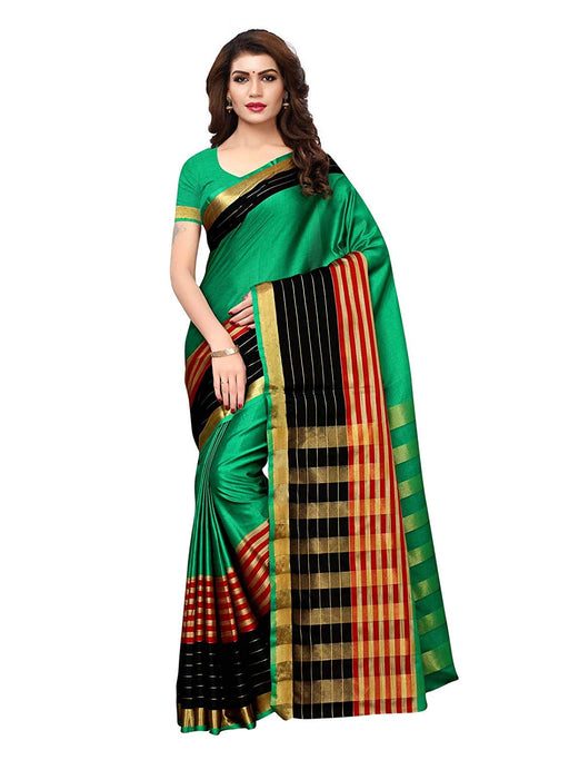 Green, Black, Red Color Poly Silk Saree only in Bigswipe