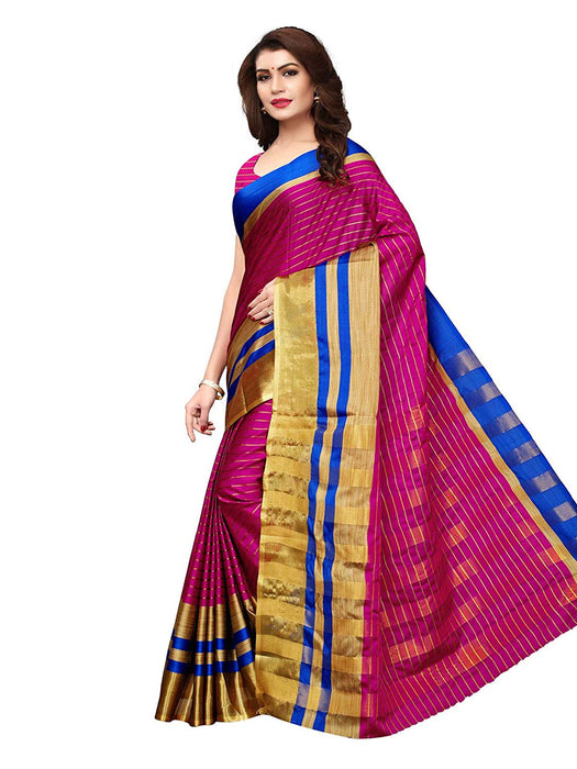 Pink, Golden Color Poly Silk Saree only in Bigswipe