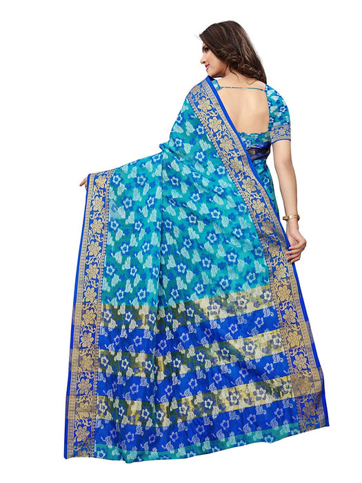 Blue Color Poly Silk Saree only in Bigswipe