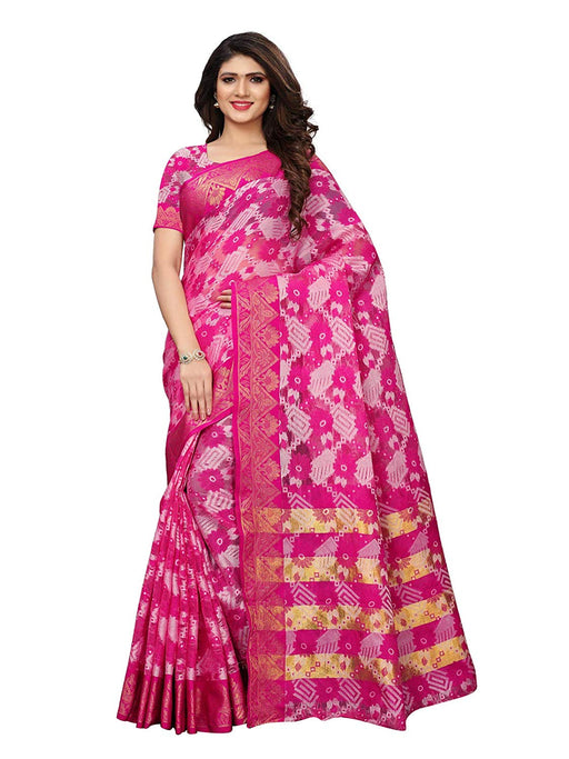 Pink Color Poly Silk Saree only in Bigswipe