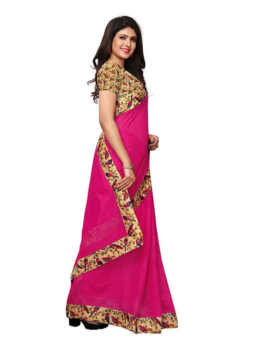 Pink Color Chanderi Silk Saree only in Bigswipe