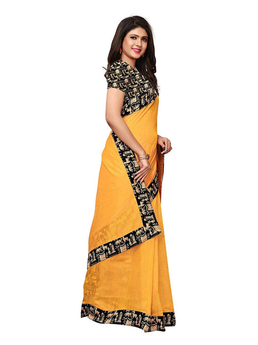 Yellow Color Chanderi Silk Saree