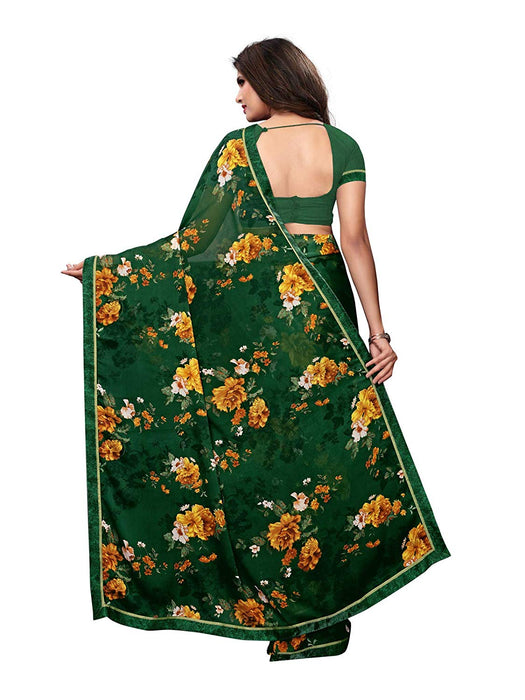 Green, Multi Color Chiffon Saree only in Bigswipe