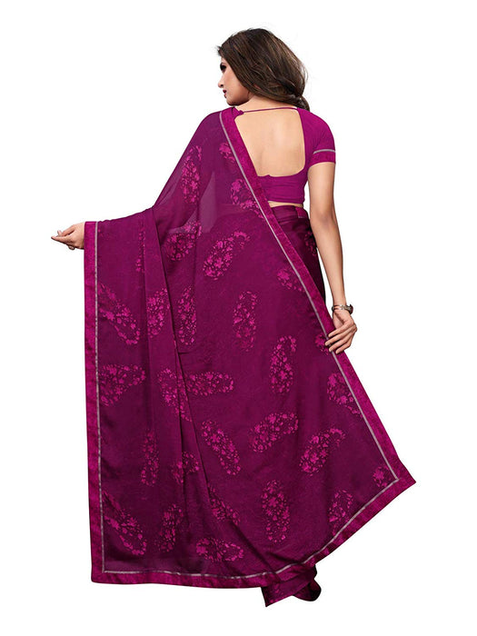 Purple, Multi Color Chiffon Saree