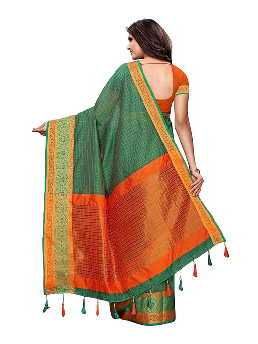 Green Color Chanderi Silk Saree only in Bigswipe