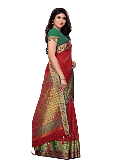 Maroon Color Chanderi Silk Saree only in Bigswipe